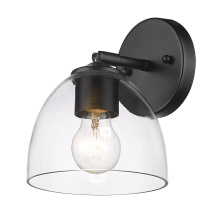 Golden Canada 6958-1W BLK-BLK-CLR - Golden Lighting Roxie 1-light Wall Sconce in Matte Black